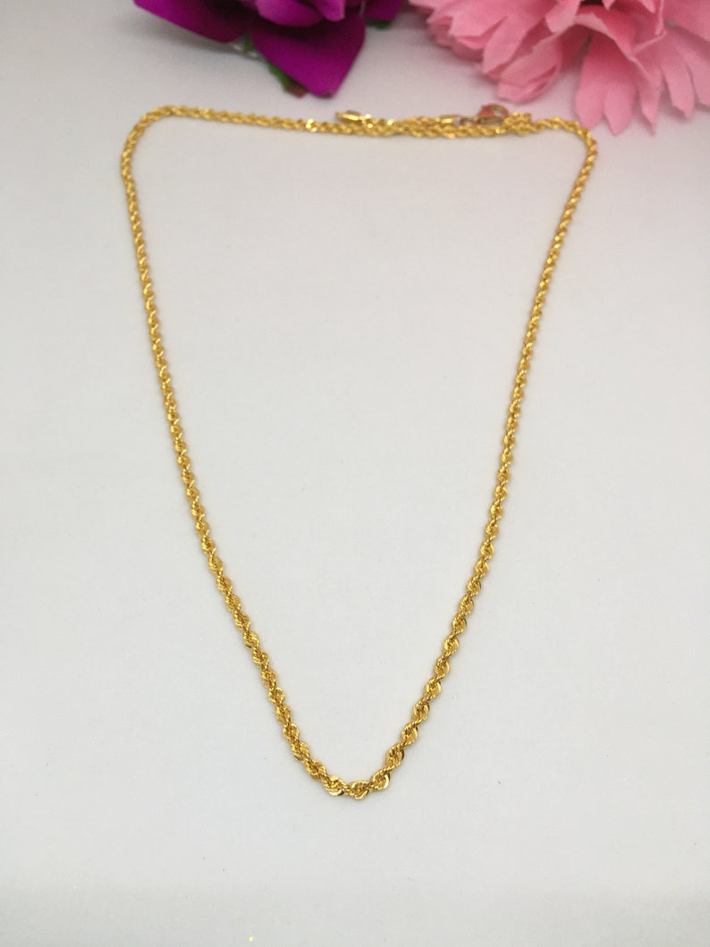 18K Gold Rope Chain Genuine 18K Gold Link Rope Chain 18K Etsy