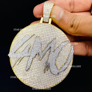 VVS Moissanite Custom Logo Pendant: 925 Silver Hip Hop Jewelry
