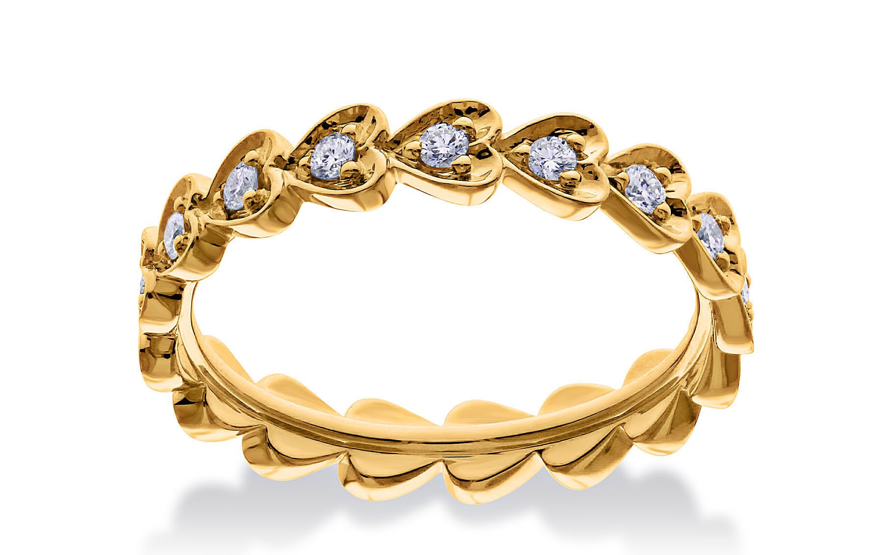 Unique Diamond Eternity Ring / Full Eternity Heart Ring / 14k Etsy UK