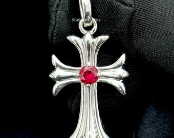 CHROME HEARTS 925 Sterling Silver Unisex Cross Pendant