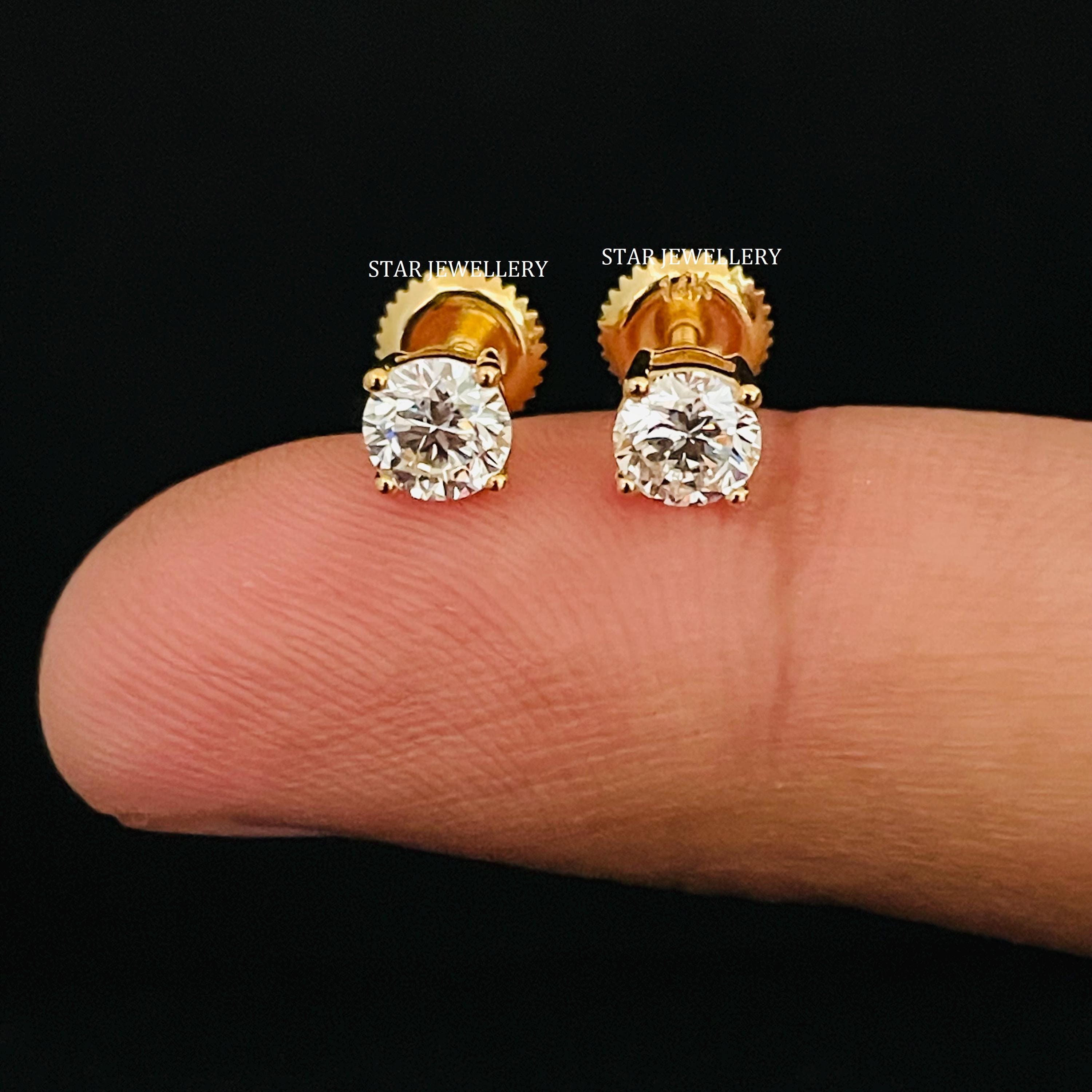Orecchini A Cuore Con Diamante Coltivato 0,5-2 Carati – Oro 14K Giallo/Bianco, D-F VS – Eco Gems
