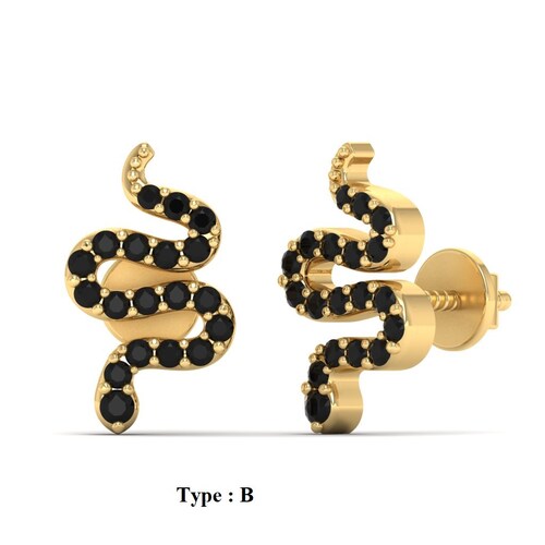 Diamond Snake Nose Piercing, Diamond Snake Nose Pin shops in 14K, Diamond Snake Piercing Tragus, Snake Nose Pin, White Gold Snake Nostril Tragus