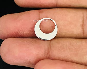 Sterling Silver Crescent Moon Septum Clicker: Daily Wear Piercing