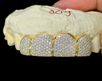 VVS Moissanite Grillz: 925 Sterling Silver, 10K Gold Plated