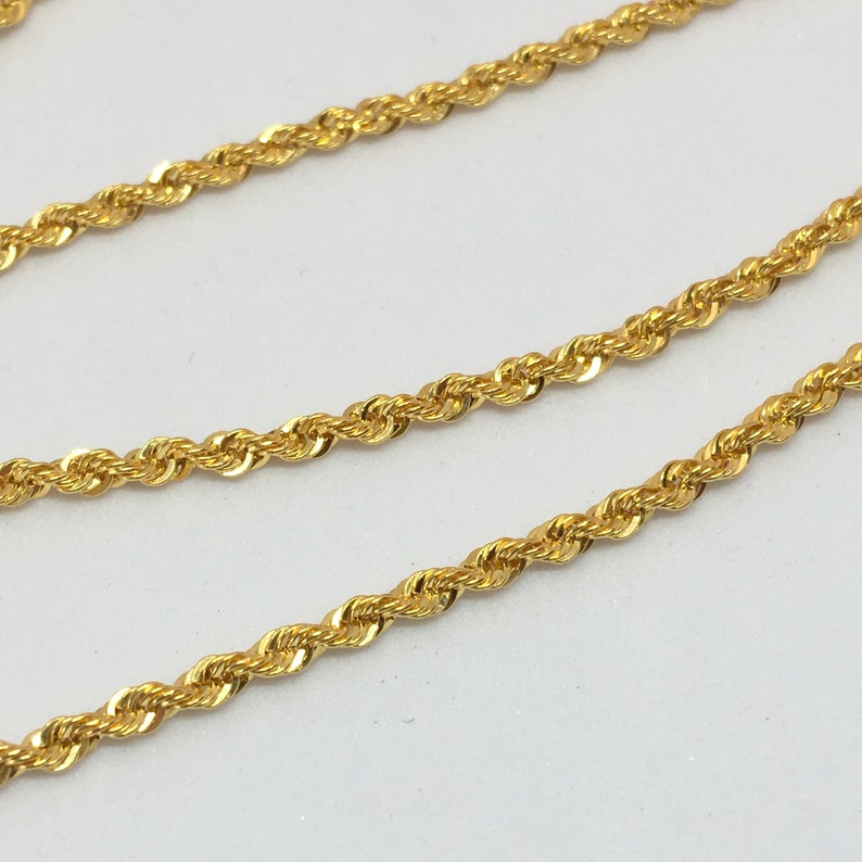 18K Gold Rope Chain Genuine 18K Gold Link Rope Chain 18K Etsy