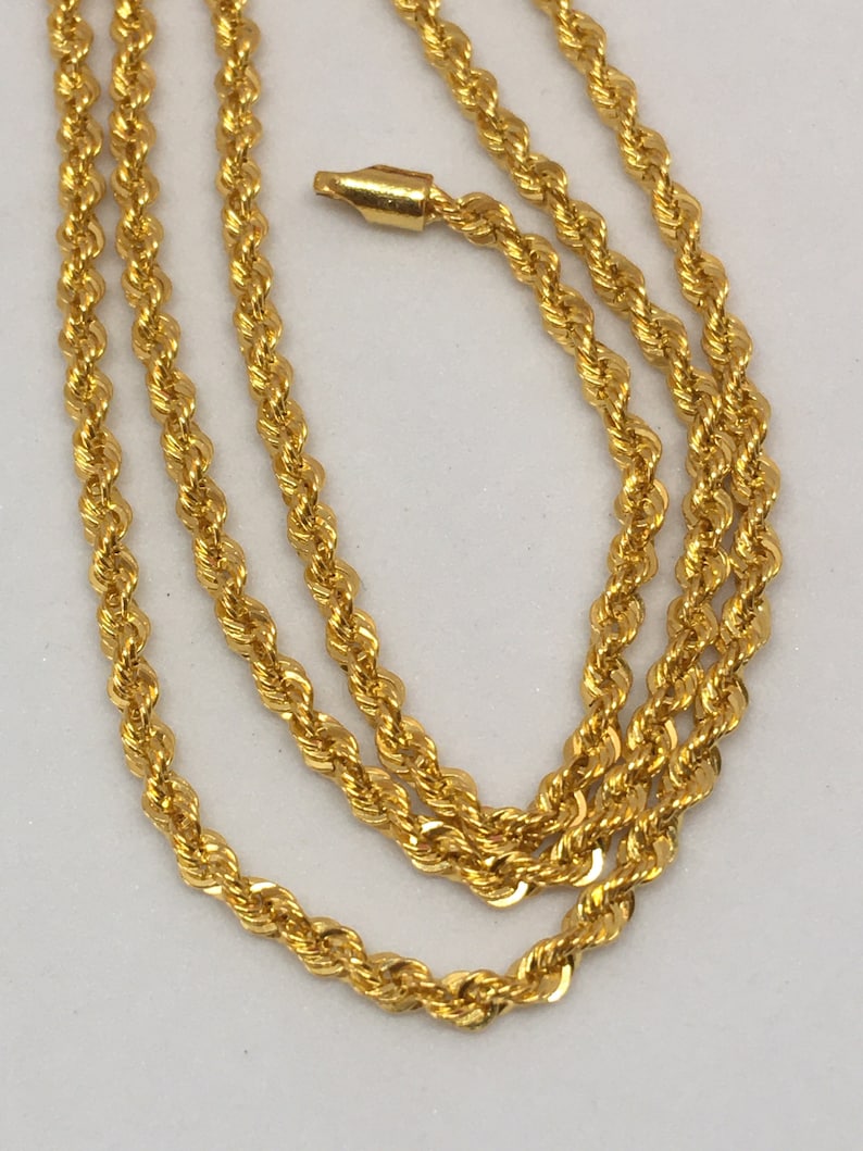 18K Gold Rope Chain Genuine 18K Gold Link Rope Chain 18K Etsy