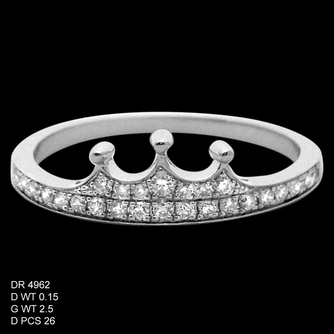 Tiara Diamond Ring Diamond Queen Crown Ring Crown Diamond Etsy