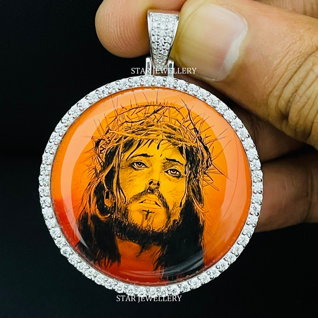 10K Solid Gold VVS Moissanite Diamond Memory Pendant, Custom Moissanite