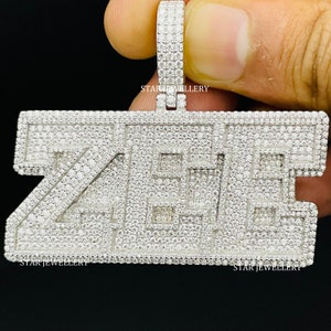 Custom Letter Moissanite Pendant: Silver Hip Hop VVS Pendant