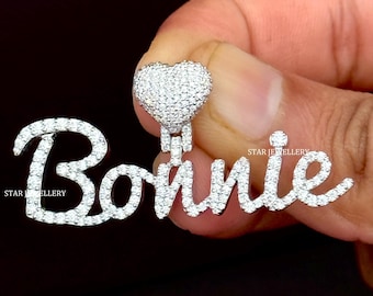 VVS Moissanite Iced Out aangepaste naamhanger: zilveren hiphopsieraden