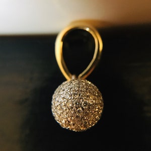 Pave Diamond Ball Beads / Spacers Design Pave Diamond / Diamond Sphere Pendant / Sphere Charm Pendant / Pave Diamond Sphere / Pave Pendant image 1