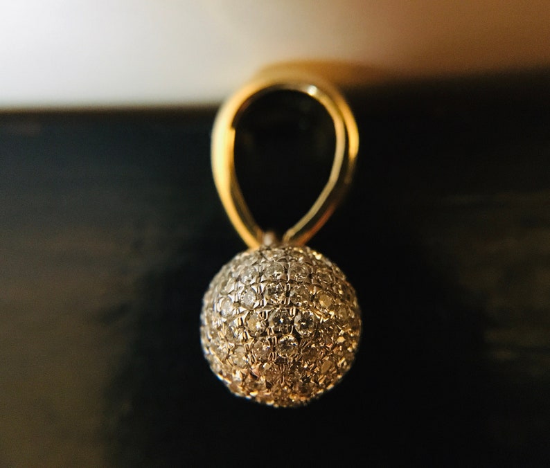 Pave Diamond Ball Beads / Spacers Design Pave Diamond / Diamond Sphere Pendant / Sphere Charm Pendant / Pave Diamond Sphere / Pave Pendant image 1