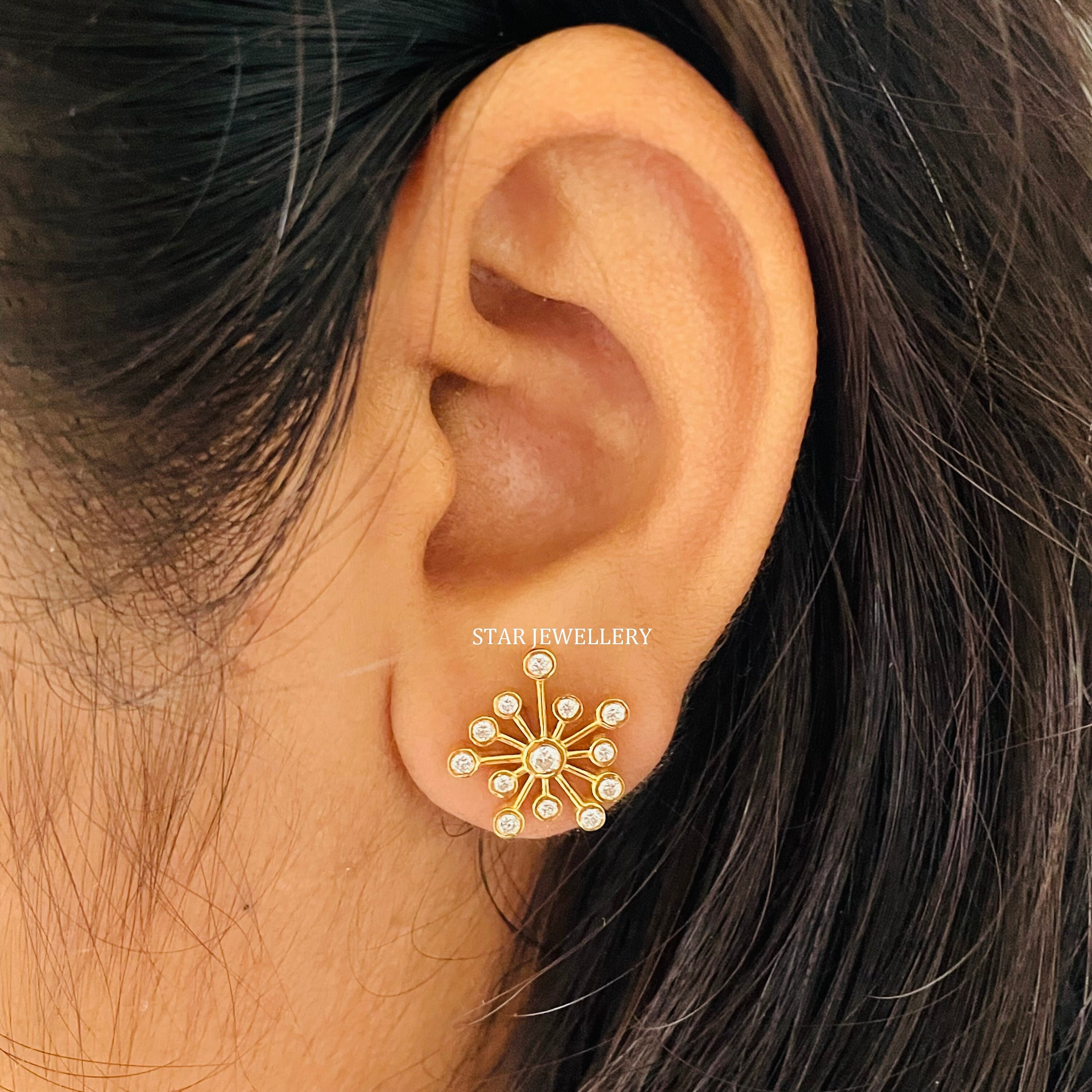 Julie Wooden Dangle Earrings, Fireworks, Lightweight Natural Wood Jewelry  with Hypoallergenic Earring Hooks