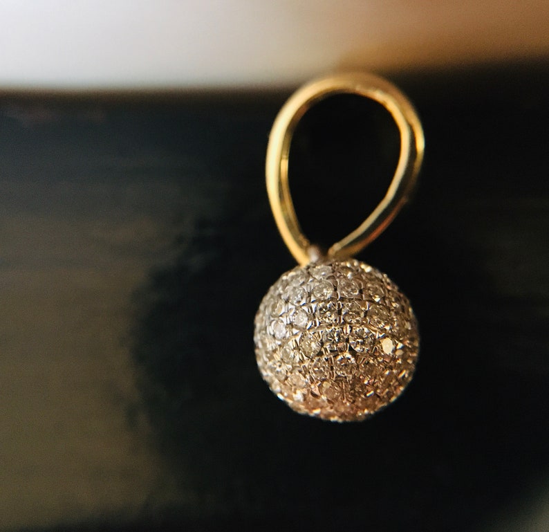 Pave Diamond Ball Beads / Spacers Design Pave Diamond / Diamond Sphere Pendant / Sphere Charm Pendant / Pave Diamond Sphere / Pave Pendant image 2