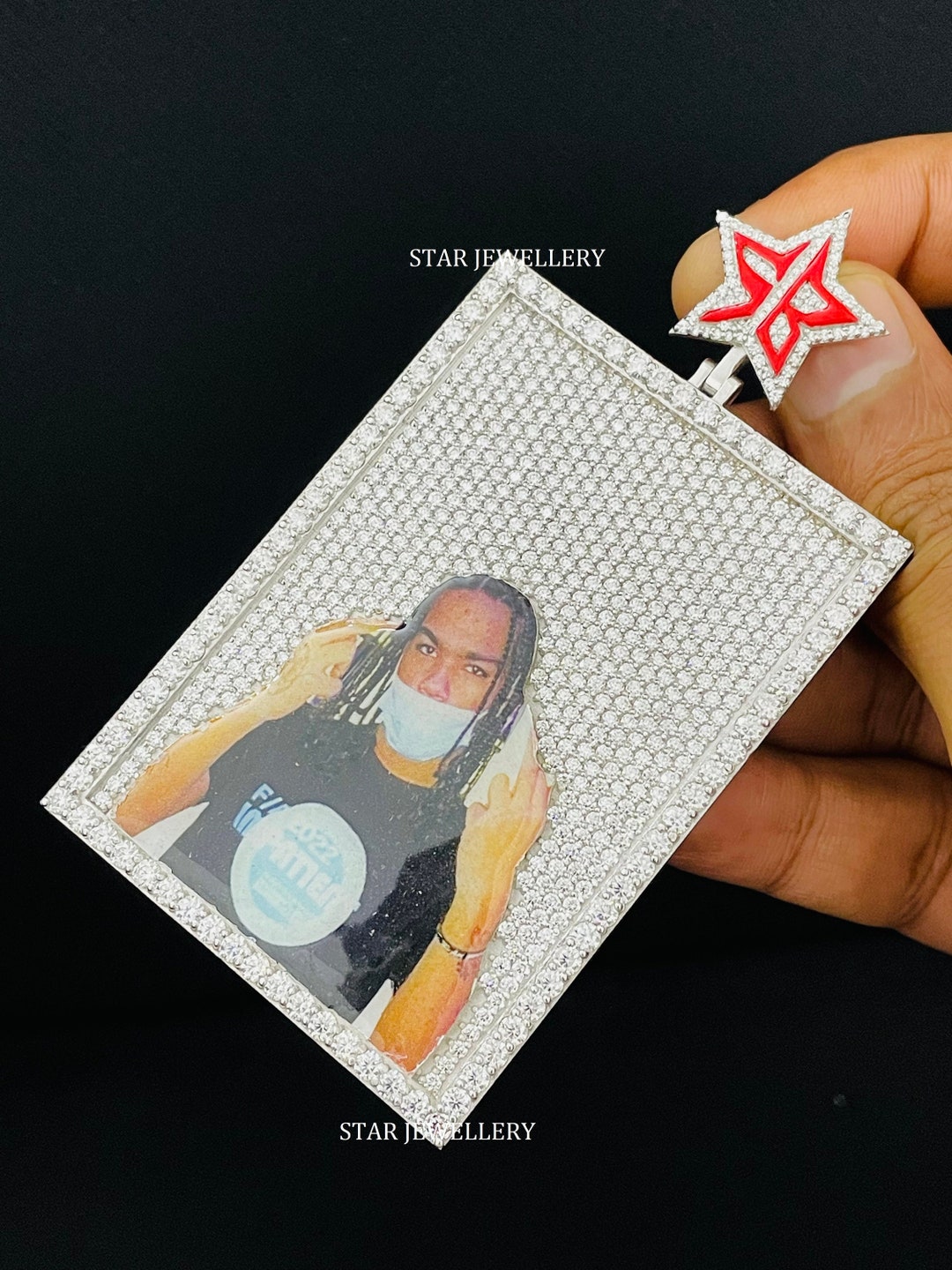 VVS Moissanite Custom Memory Pendant, Custom Memory Pendant, Custom Hip Hop Moissanite Memory