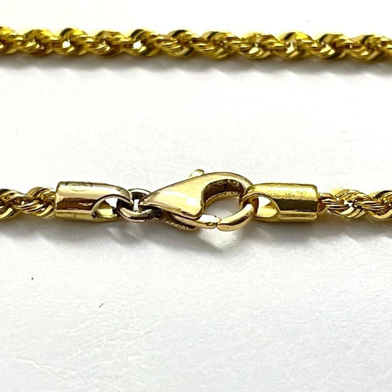 18K Gold Rope Chain Genuine 18K Gold Link Rope Chain 18K Etsy