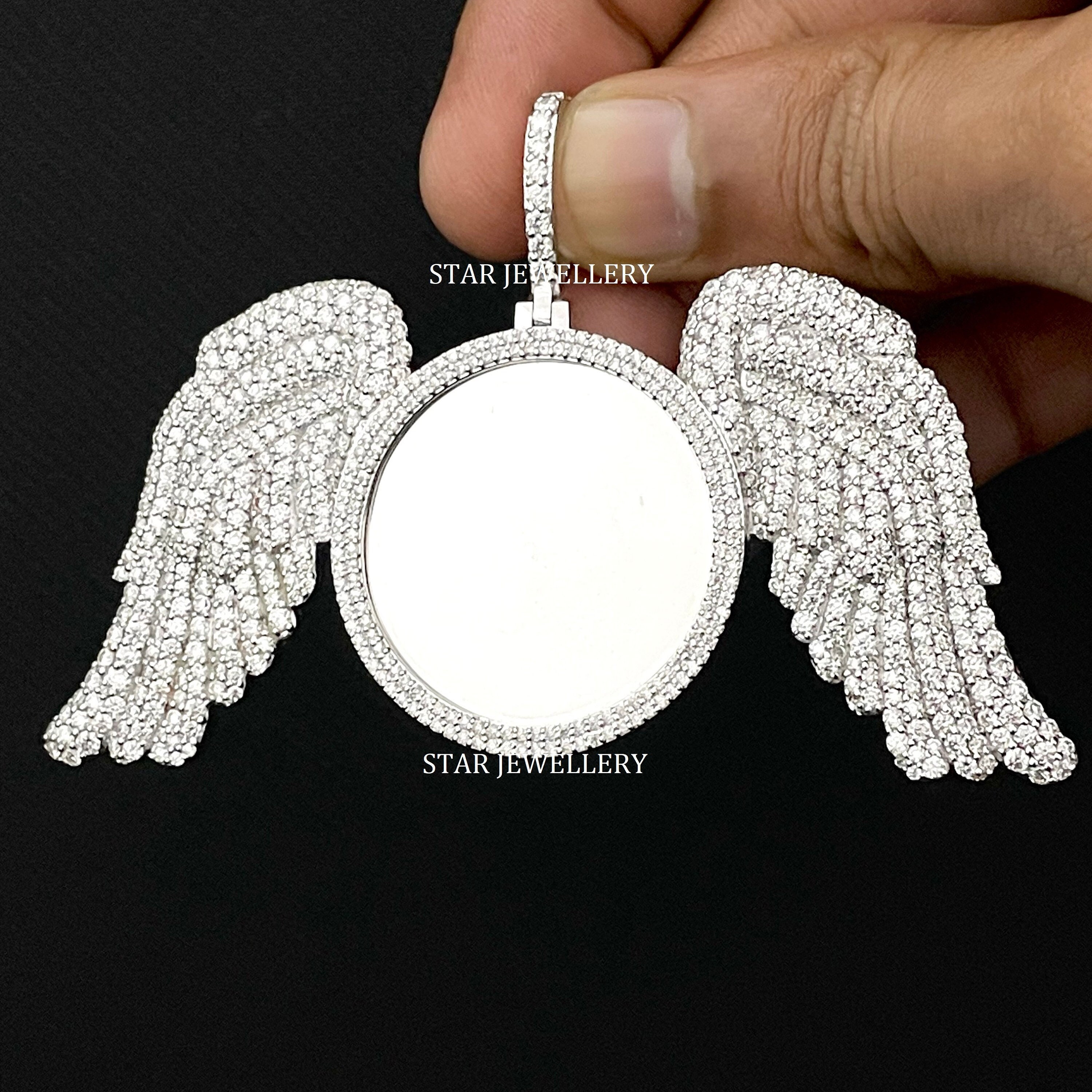 【WING BLING】[14K Gold Platled] Tania Moissanite Necklace MOISSANITE Saint St Michael Slaying Dragon Pendant 14k Gold