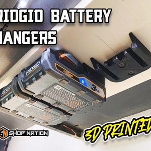 Ridgid 18V Battery Hangers 3D Printed image 1