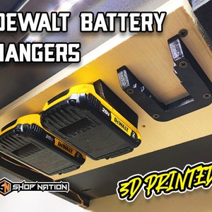 DeWalt 20V Battery Hangers 3D Printed image 1