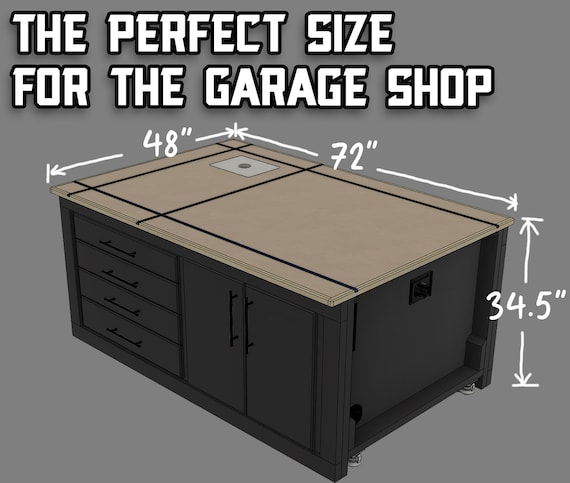 Etabli de garage - 7 éléments avec armoire - Set 1.6