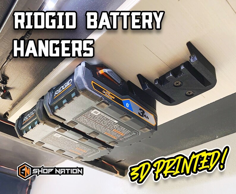 Ridgid 18V Battery Hangers  3D Printed image 1