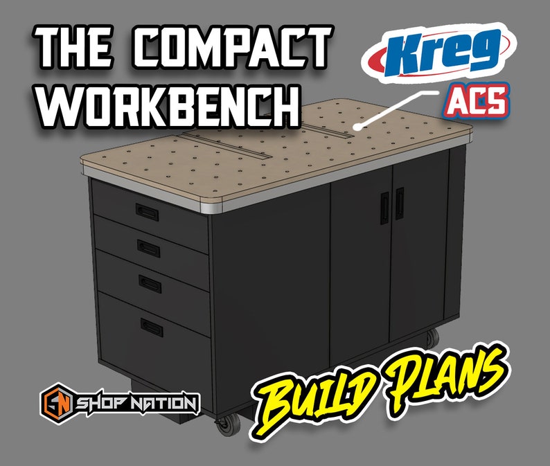 Compact Kreg ACS Workbench Woodworking Plans Digital Download image 1