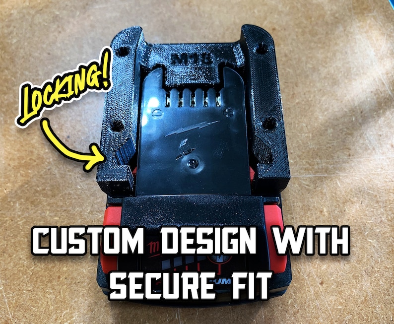 Milwaukee M18 Battery Hangers 3D Printed image 3