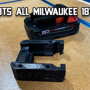 Milwaukee M18 Battery Hangers 3D Printed image 2