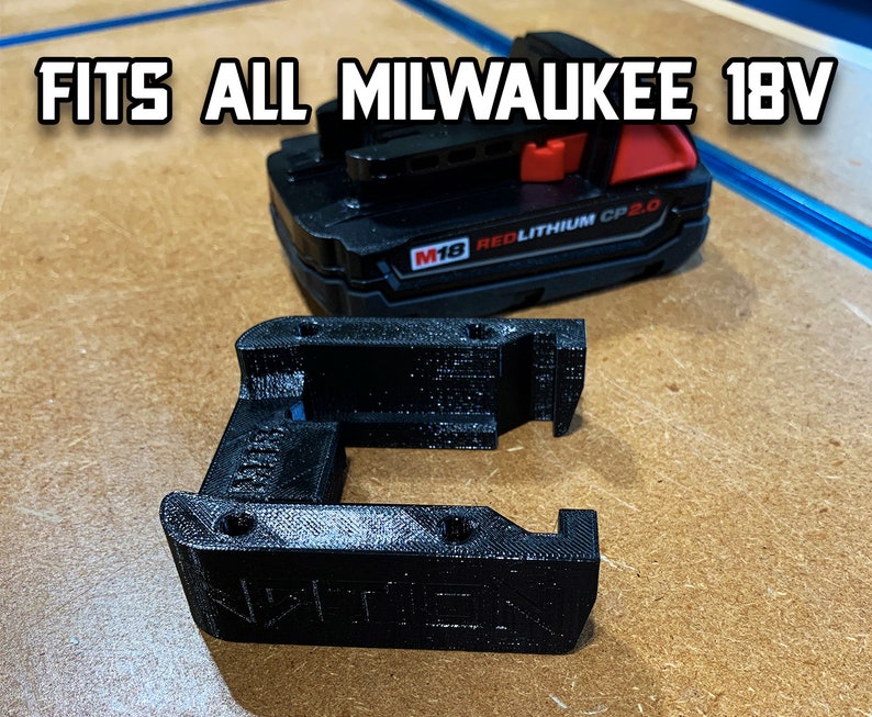 Milwaukee M18 Battery Hangers 3D Printed image 2