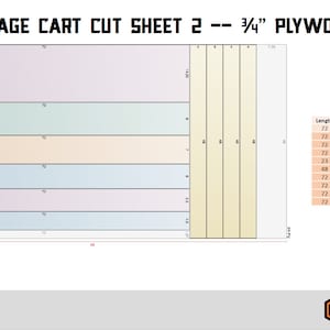 Compact Wood Storage Cart Plans Digital Download 画像 7