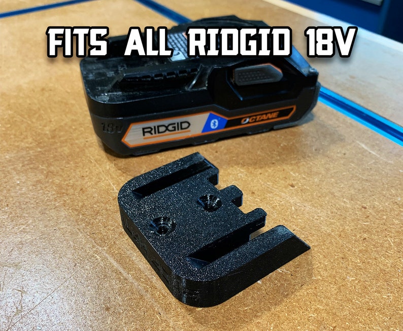 Ridgid 18V Battery Hangers 3D Printed image 2