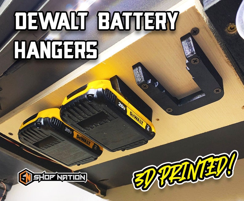 DeWalt 20V Battery Hangers 3D Printed image 1