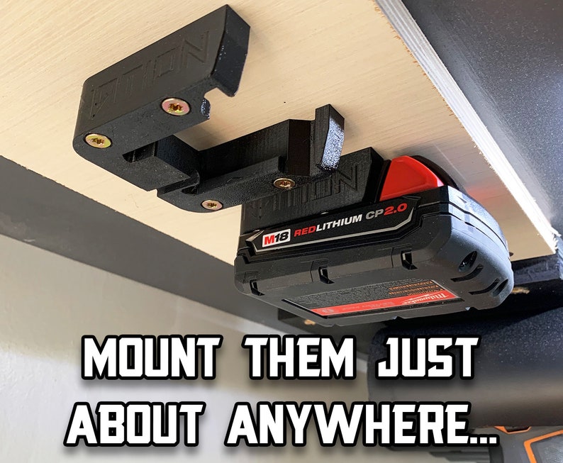 Milwaukee M18 Battery Hangers 3D Printed image 6