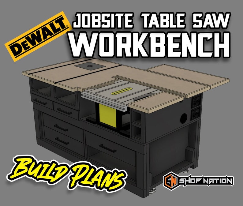 The Portable Jobsite Table Saw Workbench Digital Plans image 1