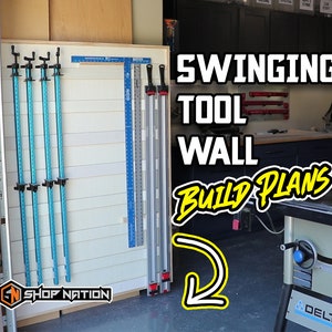 Swinging Tool Wall Storage Woodworking Plans - Instant Download