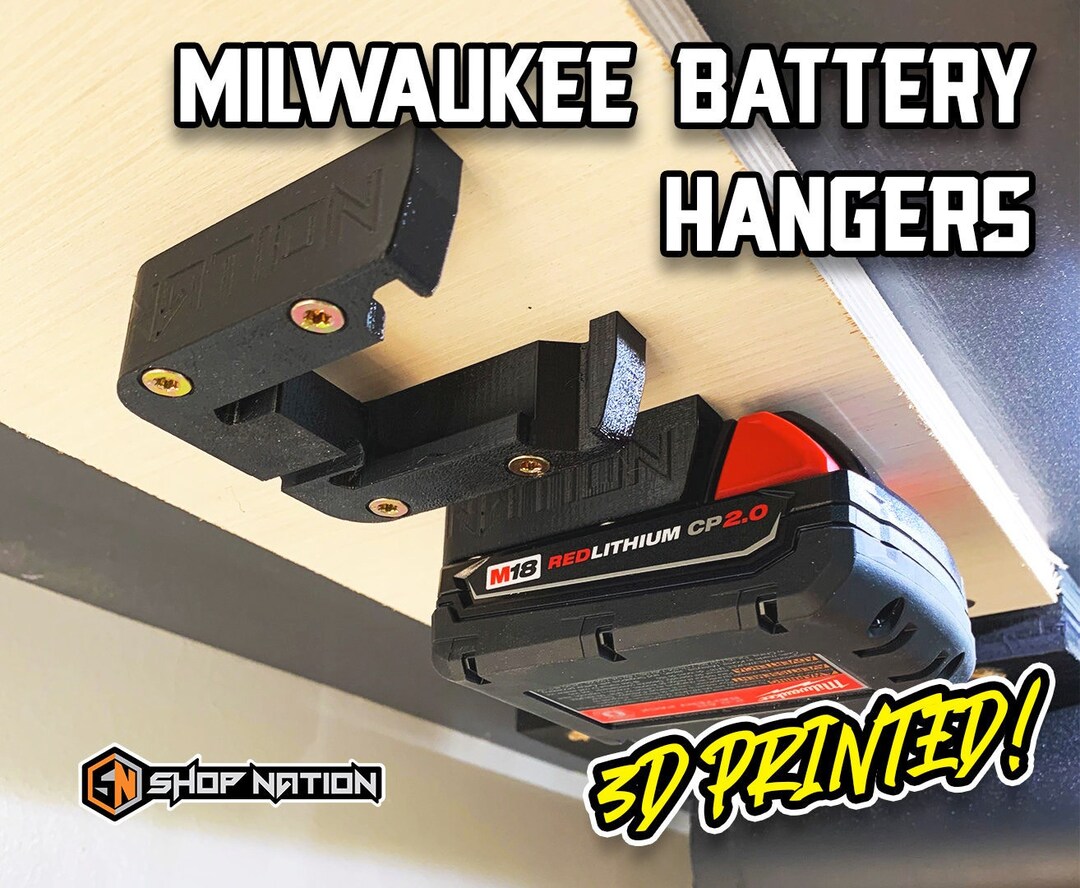 Milwaukee M18 Battery Hangers 3D Printed Etsy