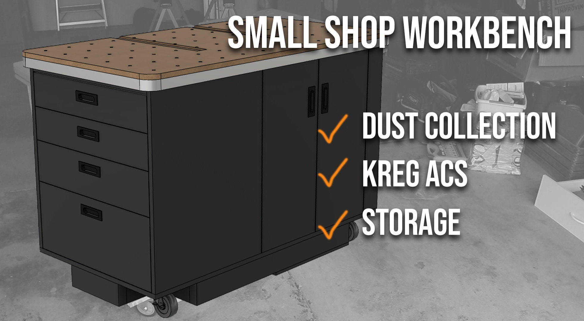Compact Dust Collection Workbench Woodworking Plans Digital Etsy