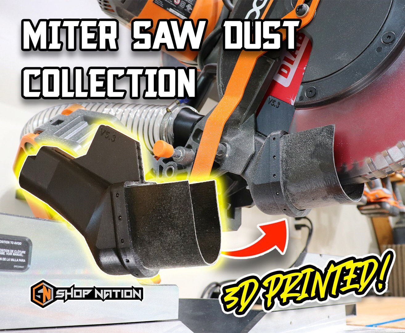 Evolution mitre saw dust port adaptor outlet