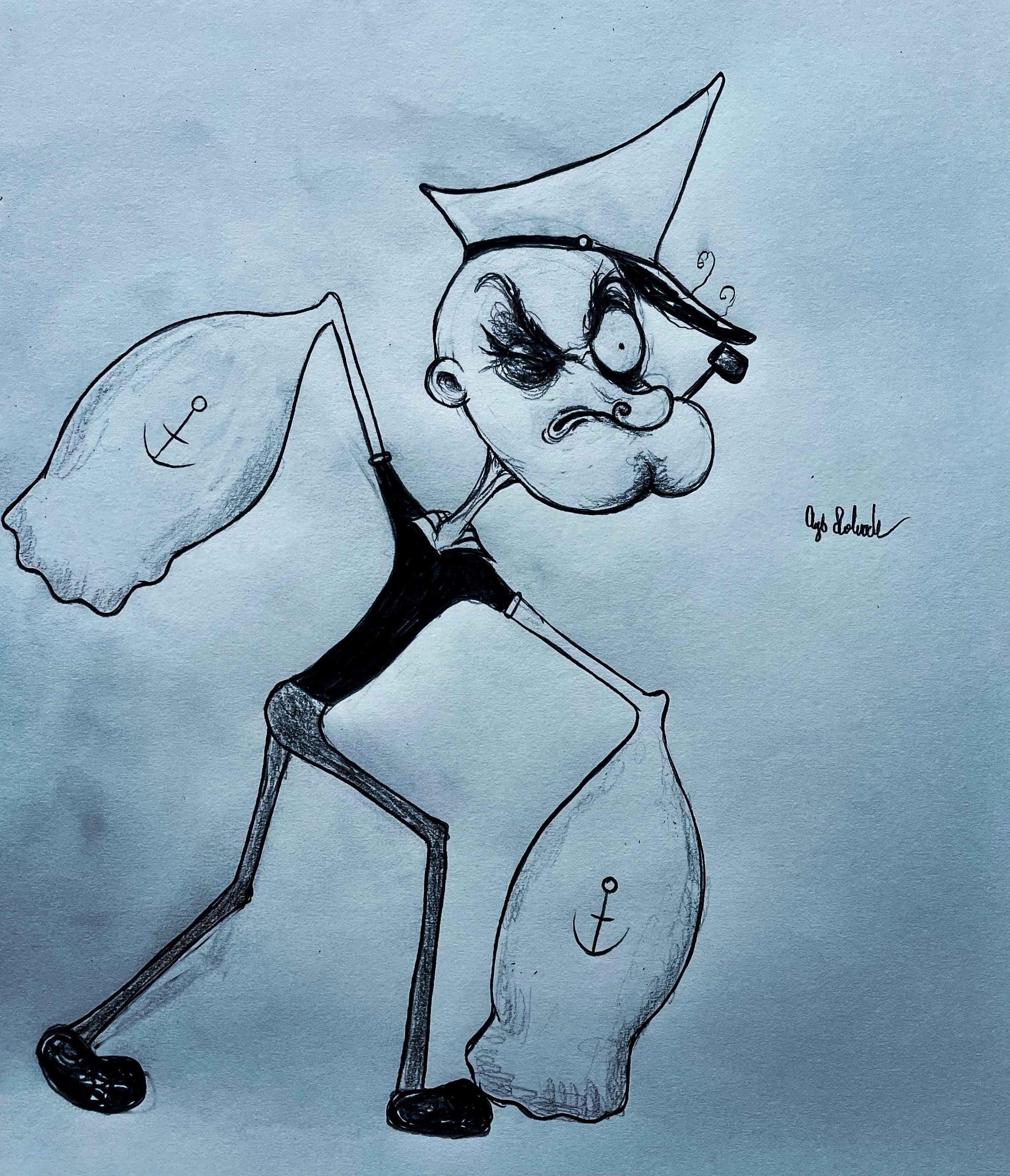 Impressão digital de Popeye, o marinheiro.