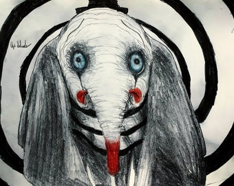 Clown Dumbo Digital Print.