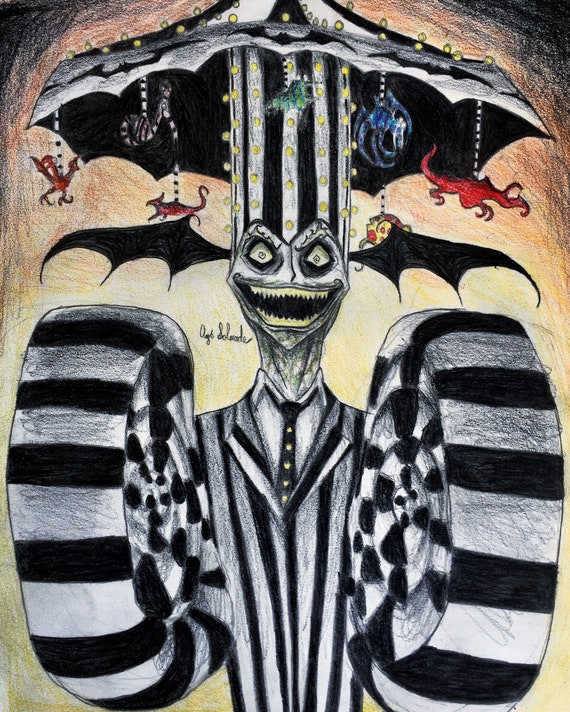 Beetlejuice Anime Digital Print Etsy