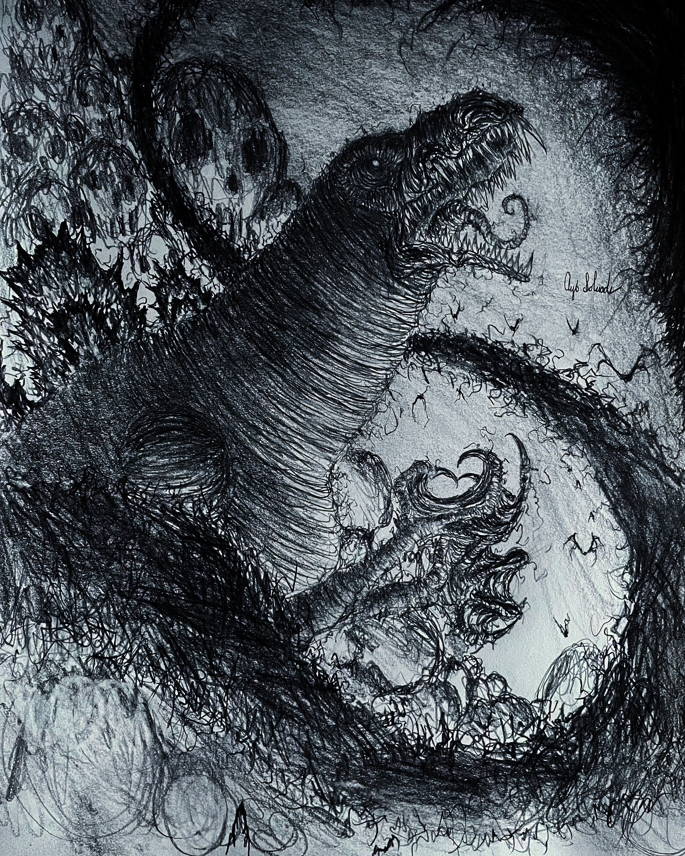 Godzilla in Hell Digital Print. - Etsy