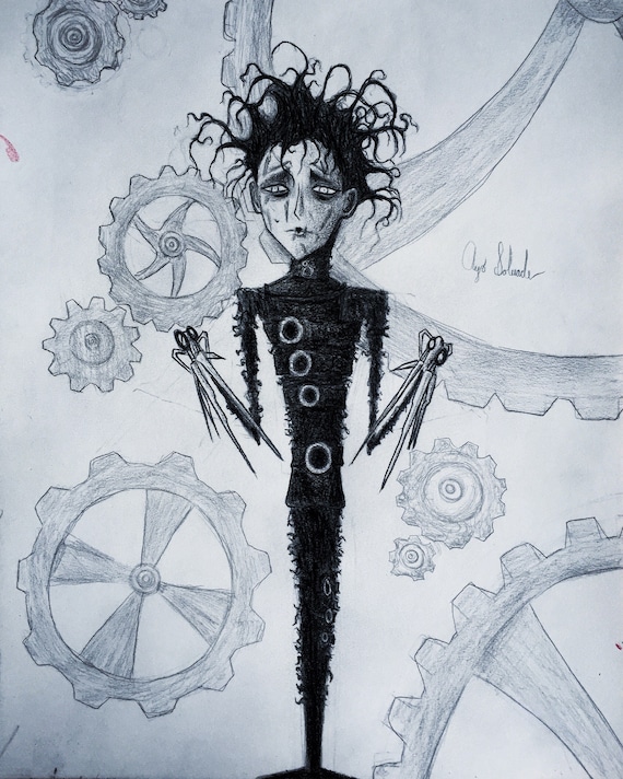 Edward Scissorhands Anime Digitaldruck Etsy