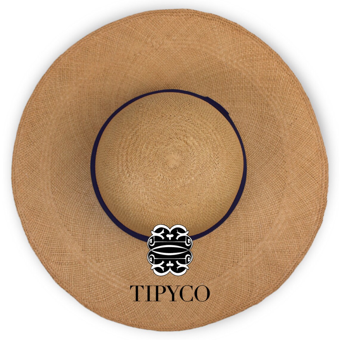 Tan Beach mit marineblauem Band | Etsy