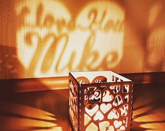 Personalized wooden Candle Holder, Gift for Him, Personalized gift, Valentines Day gift for Him, gift for boyfriend, 5th anniversary gift.