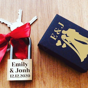 Personalized Engraved Love Padlock, Couples Gifts, Valentines Day Gifts, Wedding Locks, Custom Lock,  Wedding Engagement, Gift for Him Her.