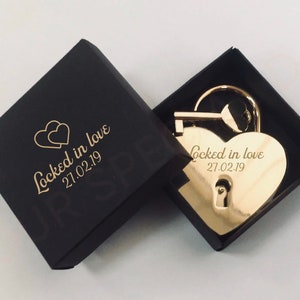 Aangepast gepersonaliseerd hangslot, gegraveerd hangslot, liefdesslot, cadeau voor stellen, huwelijkshangslot, verlovingscadeau, slot en grendel, kerstcadeau