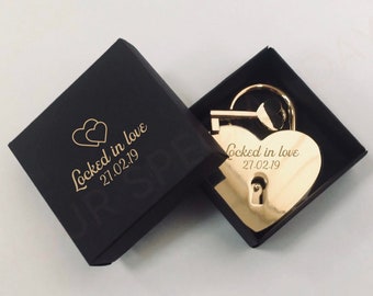 Custom Engraved Love Lock, Personalized Padlock, Couples Gift