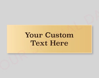 Placa personalizada de latón dorado grabado con láser personalizado, placa de identificación, etiqueta de arte, etiqueta de marco de imagen, trofeo de 3 "x 1" placa de latón.