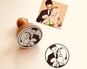 Stamp Picture Custom Photo Stamp, Portrait Rubber Stamp, Face Stamp, Family Photo Stamp, Self-inking Stamp, Portrait from photo.